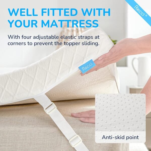 RECCI 3 Inch Twin XL Mattress Topper for College Dorm, Memory Foam Pressure-Relieving for Back Pain, Mattress Topper with Removable & Washable Cover, CertiPUR-US Certified, Dorm Bed - Image 5
