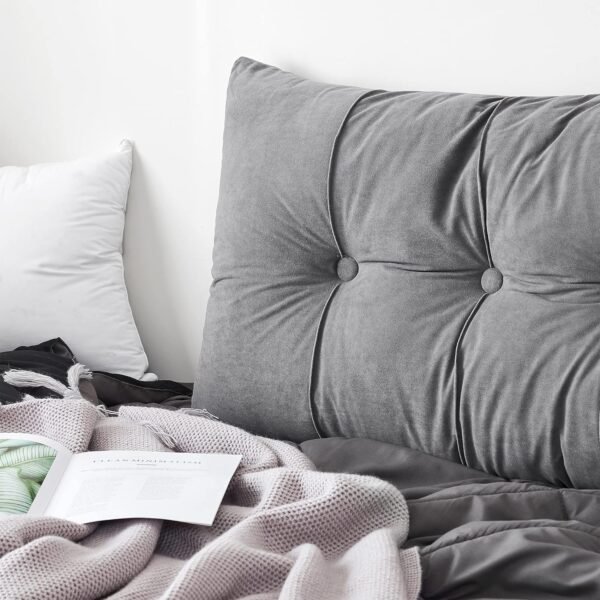 Rainha - Plush Tufted College Headboard - Dark Gray - Image 5