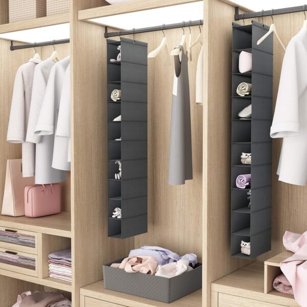 MAX Houser 10-Shelf Hanging Shoe Shelf Organizer, Hanging Shoe Storage for Closet (Grey) - Image 7
