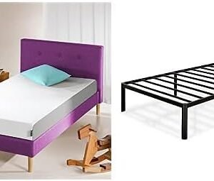 Zinus 5 Inch Cooling Essential Foam Mattress and Van 16 Inch Metal Platform Bed Frame/Steel Slat Support/No Box Spring Needed/Easy Assembly, Twin