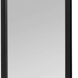MIRUO Over The Door Mirror Wall Mirror Dressing Make Up Full Length Hanging Door Mirror Polystyrene Frame for Bathroom, Bedroom, Living Room, Dorm and More (Black, 47″ x 16″)