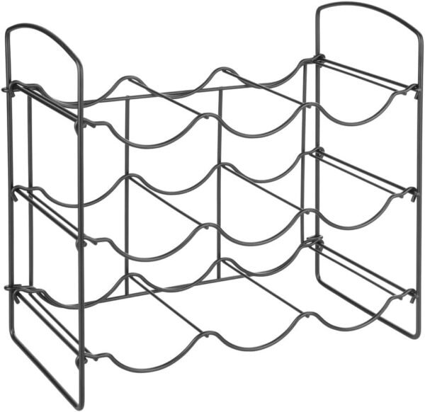 mDesign Metal Wire Free-Standing Water Bottle Rack - Storage Organizer for Kitchen Countertops, Matte Black - Image 9