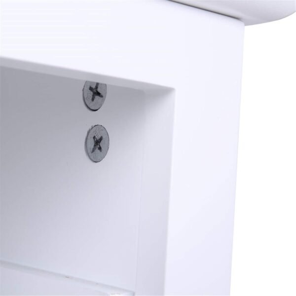9zH&K 2PCs 2-Tier Nightstands, Country Style Night Tables Large Size Idyllic Style Bedside End Table Storage Organizer with 2 Storage Drawers for Bedroom Living Room, 23.6"x15.8"x11.8" (White) - Image 4