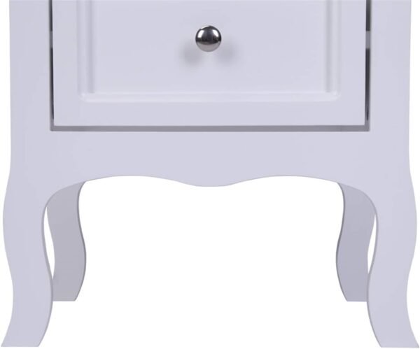 9zH&K 2PCs 2-Tier Nightstands, Country Style Night Tables Large Size Idyllic Style Bedside End Table Storage Organizer with 2 Storage Drawers for Bedroom Living Room, 23.6"x15.8"x11.8" (White) - Image 8