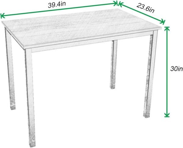 soges 39.4 inches Desk Small Computer Desk Home Office Table Writing Desk Study Table Dining Table Computer Workstations Black GCP2AC3-100BK - Image 3