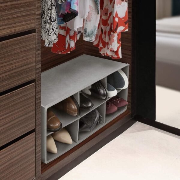 Sorbus Shoe Organizer Bin, 6 Section Cubby Shoe Shelves, Foldable Portable Detachable Closet Organizer Storage for Home Organization - Image 4