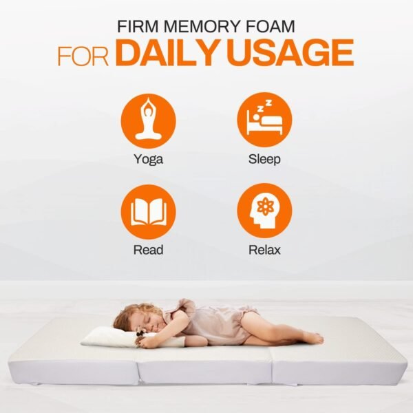 Cheer Collection Tri-Fold Memory Foam Mattress - 4" Thick Gel Infused Foam Folding Bed for Guests, Small Size - 25" x 75" - Image 5