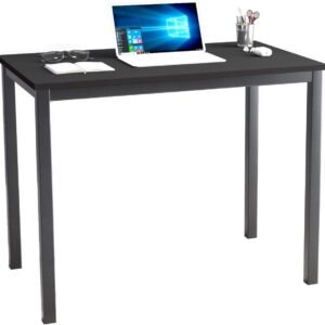 soges 39.4 inches Desk Small Computer Desk Home Office Table Writing Desk Study Table Dining Table Computer Workstations Black GCP2AC3-100BK