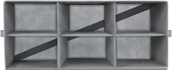 Sorbus Shoe Organizer Bin, 6 Section Cubby Shoe Shelves, Foldable Portable Detachable Closet Organizer Storage for Home Organization - Image 7