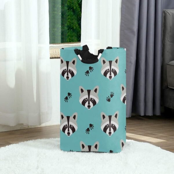 Animal Cute Raccoon Laundry Basket Collapsible Laundry Hamper Bag Oxford Fabric Laundry Bin Large Storage Basket with Handles for Kid Room Toy Bin Bathroom Clothing Organizer Nursey Hamper - Image 2