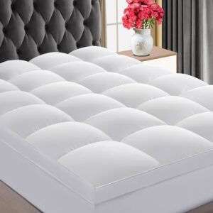 CHOKIT Luxury Soft 5D Spiral Fiber Twin XL Mattress Topper for College Dorm, Extra Thick Mattress Pad Cover for Back Pain Relief, Cooling Breathable Pillow Top Protector with 8-21″ Deep Pocket