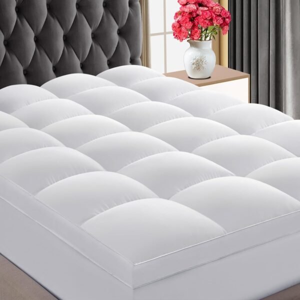 CHOKIT Luxury Soft 5D Spiral Fiber Twin XL Mattress Topper for College Dorm, Extra Thick Mattress Pad Cover for Back Pain Relief, Cooling Breathable Pillow Top Protector with 8-21" Deep Pocket