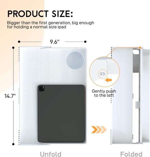 SPACELEAD Bedside Shelf for Bed, College Dorm Room Clip On Nightstand with Cup Holder & Cord Holder -Tray Table Caddy for Students, Bunk Bed Shelf for Organizer Top for Bedroom (White，Plastic) - Image 2