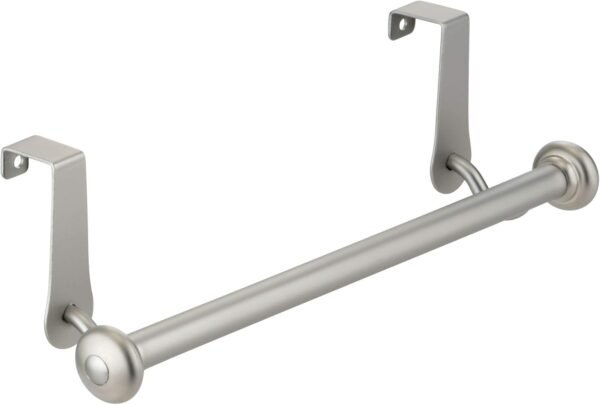 iDesign York Metal Over the Cabinet Dish and Hand Towel Bar Holder for Kitchen, Bathroom, 3" x 10.5" x 6.3", Satin Silver - Image 5