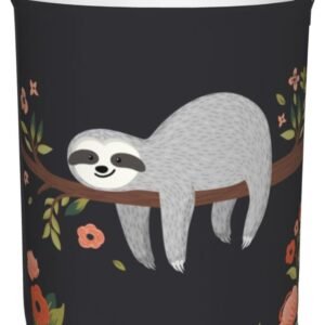 Cute Sloth Round Laundry Hamper Storage Basket Toys Clothes Organizer Bin For Home Bathroom Bedroom Dorm Nursery, 38l