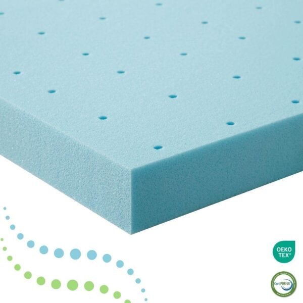 L'Baiet Cooling Gel Memory Foam Mattress Topper | 3" King Size | Medium Firm | Plush Soft Cool Pad Cushion for Bed, Sofa, Futon | CertiPUR-US Certified | Fiberglass Free | Safe for Kids and Adults - Image 7