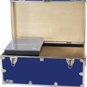 C&N Footlockers – Large Undergrad Storage Trunk w/Tray – Made in the USA – Only STEEL Footlocker on Amazon – Durable Chest with Lid Stay – 32 x 18 x 16.5 Inches (Royal Blue)