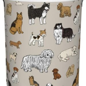 Cute Dogs Animals Print Round Laundry Hamper Storage Basket Toys Clothes Organizer Bin For Home Bathroom Bedroom Dorm Nursery, 38l
