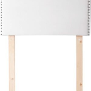 DormCo Bevel Tacked Plush College Headboard – White – with Legs