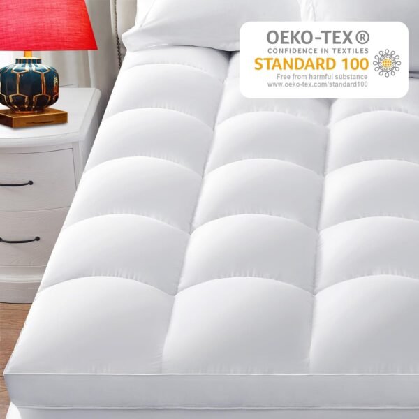 CHOKIT Luxury Soft 5D Spiral Fiber Twin XL Mattress Topper for College Dorm, Extra Thick Mattress Pad Cover for Back Pain Relief, Cooling Breathable Pillow Top Protector with 8-21" Deep Pocket - Image 5