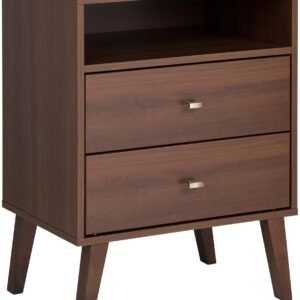 Prepac Milo 2-drawer Tall Nightstand with Open Shelf, Cherry