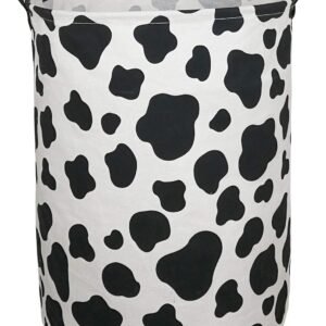 KUNRO Toy Bin Waterproof Storage Organizer for Nursery Hamper Home Decor Closet Kids Bedroom Laundry Baby Gift Shelf Baskets (Rould Cow Pattern)