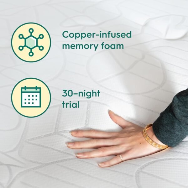 Sleepyhead College Dorm Room Essential Cooling Copper Infused Mattress Topper Twin XL, Thick, Memory Foam Mattress Topper, Washable Cover, 2'' Copper Mattress Pad, 38x80 inches - Image 5