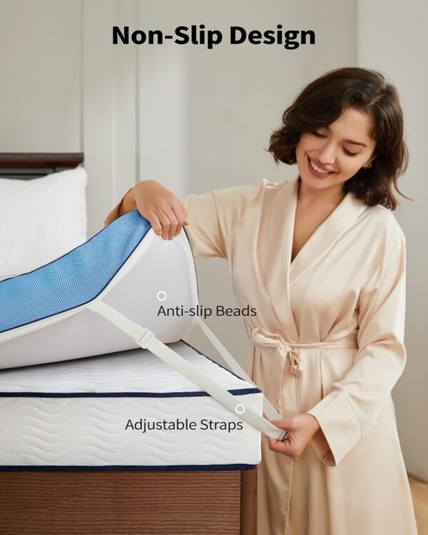 PERLECARE 3 Inch Firm Mattress Topper Twin XL Size, Cooling Gel-Infused Memory Foam Bed Topper, High-Density Mattress Pad with Removable Soft Cover, CertiPUR-US Certified - Image 5