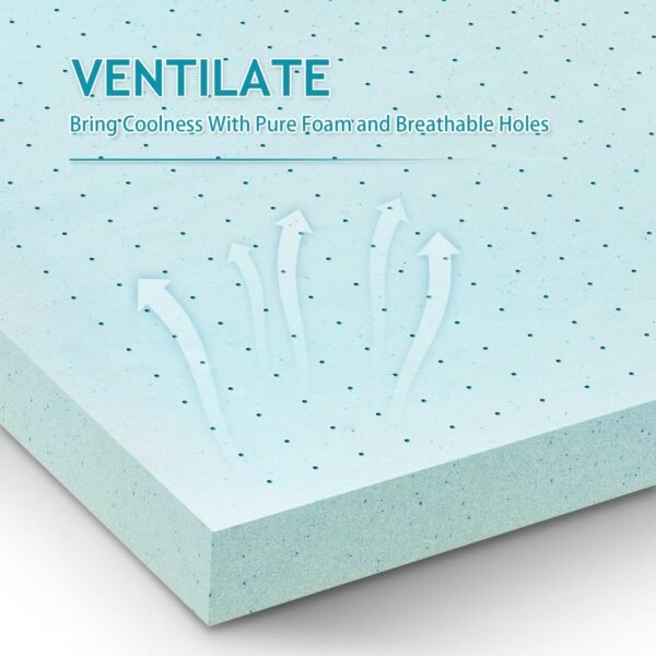 Mattress Topper Twin-XL, 3 Inch Gel Infused Memory Foam Mattress Topper, Twin-XL Mattress Topper for Body Support & Pressure Relief with Ventilated Design, CertiPur Certified - Image 5