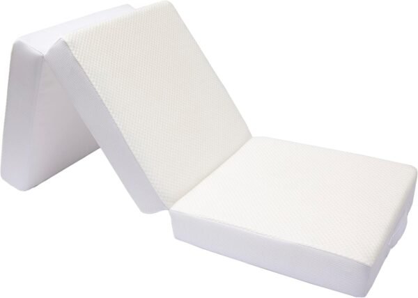 Cheer Collection Tri-Fold Memory Foam Mattress - 4" Thick Gel Infused Foam Folding Bed for Guests, Small Size - 25" x 75"