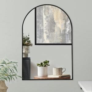 Americanflat 20×30 Framed Black Arched Mirror – Arched Wall Mirror for Bedroom, Entryway Hall, Living Room, and Black Mirror for Bathroom – Curved Arch Mirror for Room Décor