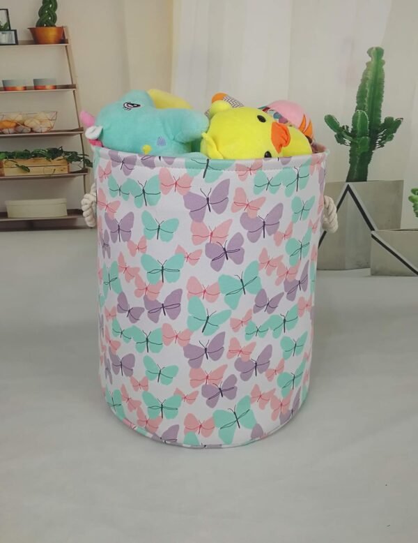 KUNRO Large Sized Round Storage Basket Organizer Bin Laundry Hamper for Nursery Clothes Toys - Image 3