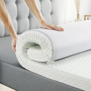 Full Mattress Topper 2-Inch, Assile Dual-Layer Memory Foam Bed Topper with Breathable Removable Cover, Medium Firm Foam Mattress Pad