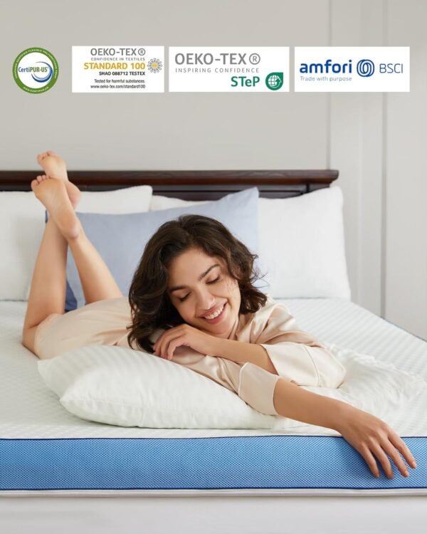 PERLECARE 3 Inch Firm Mattress Topper Twin XL Size, Cooling Gel-Infused Memory Foam Bed Topper, High-Density Mattress Pad with Removable Soft Cover, CertiPUR-US Certified - Image 4
