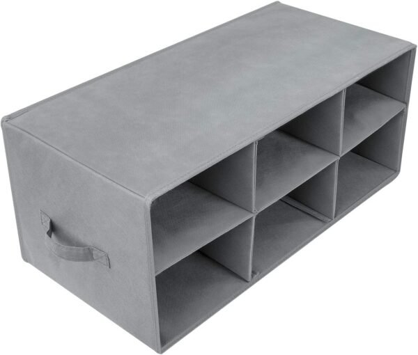 Sorbus Shoe Organizer Bin, 6 Section Cubby Shoe Shelves, Foldable Portable Detachable Closet Organizer Storage for Home Organization - Image 8
