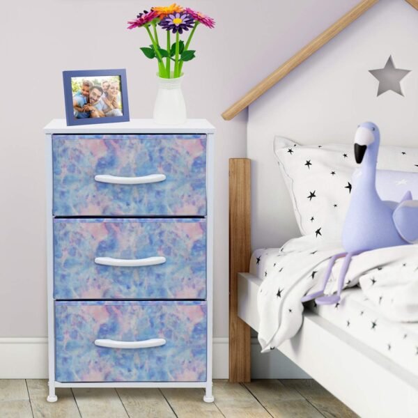 Sorbus Kids Dresser with 8 Drawers and 3 Drawer Nightstand Bundle - Matching Furniture Set - Storage Unit Organizer Chests for Clothing - Bedroom, Kids Rooms, Nursery, & Closet (Tie Dye) - Image 7