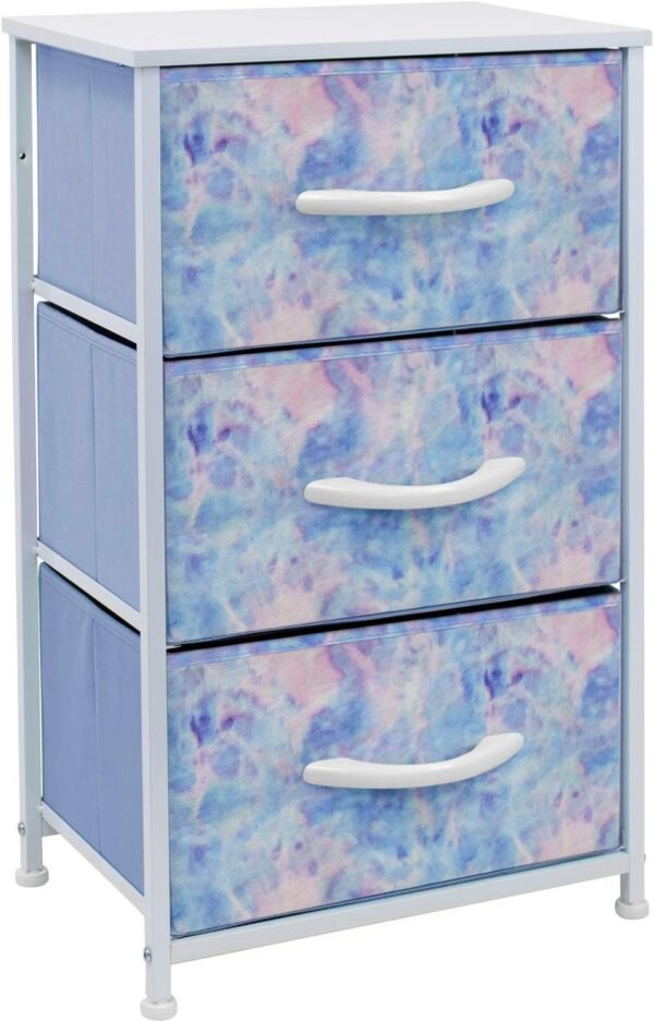 Sorbus Kids Dresser with 8 Drawers and 3 Drawer Nightstand Bundle - Matching Furniture Set - Storage Unit Organizer Chests for Clothing - Bedroom, Kids Rooms, Nursery, & Closet (Tie Dye) - Image 5