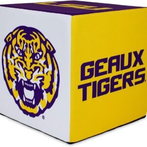 Goldie 17-inch Square Louisiana State University Tigers Ottoman for College Fans