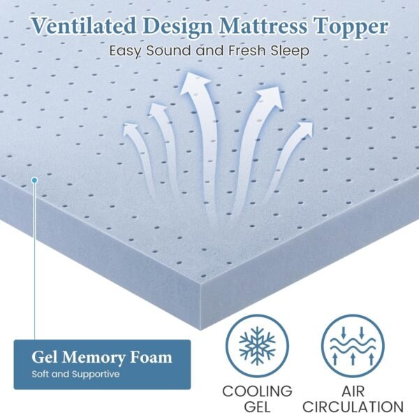 FP FLEXPEDIC Twin XL Mattress Topper, 3 inch Cooling Mattress Topper, Gel-Infused Memory Foam Bed Topper for Back Pain, CertiPUR-US Certified, Purple - Image 6