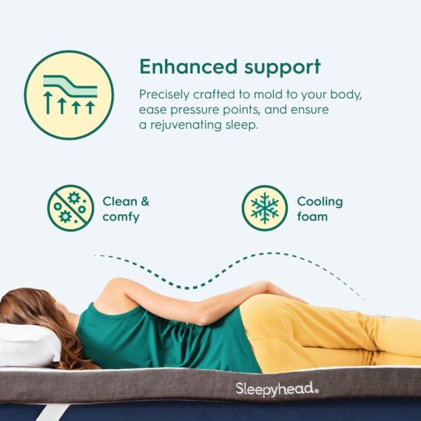 Sleepyhead College Dorm Room Essential Cooling Copper Infused Mattress Topper Twin XL, Thick, Memory Foam Mattress Topper, Washable Cover, 2'' Copper Mattress Pad, 38x80 inches - Image 7