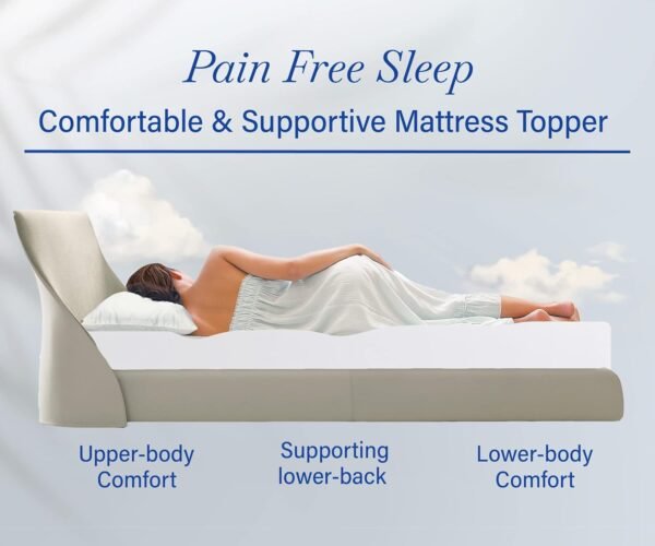 California Design Den Twin XL Mattress Topper, Extra-Thick Cooling Pillow-Top Mattress Topper Twin XL for Restful Sleep, 900 GSM Fill, Breathable & Gentle on Skin - Image 3