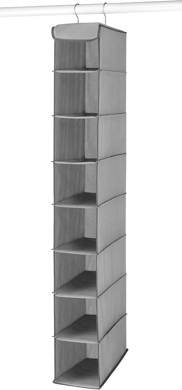 Whitmor Over the Door Shoe Shelves & Hanging Shoe Shelves - 8 Section - Closet Organizer - Grey - Image 5