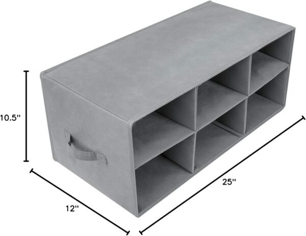 Sorbus Shoe Organizer Bin, 6 Section Cubby Shoe Shelves, Foldable Portable Detachable Closet Organizer Storage for Home Organization - Image 3