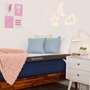 Sleepyhead College Dorm Room Essential Gel Infused Mattress Topper Twin XL, Thick, Cooling Memory Foam Mattress Topper, Washable Cover, 2” Gel Mattress Pad, 38×80 inches