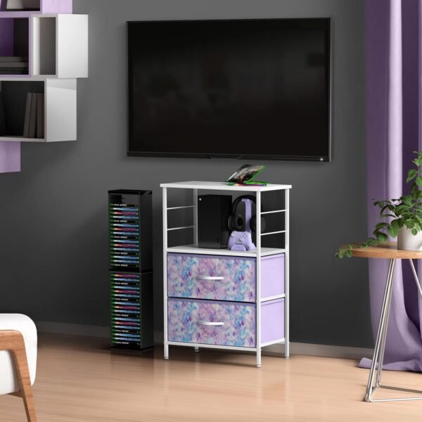 Sorbus Kids Dresser with 8 Drawers and 2 Drawer Nightstand Bundle - Matching Furniture Set - Storage Unit Organizer Chests for Clothing - Bedroom, Kids Rooms, Nursery, & Closet (Tie Dye) - Image 7