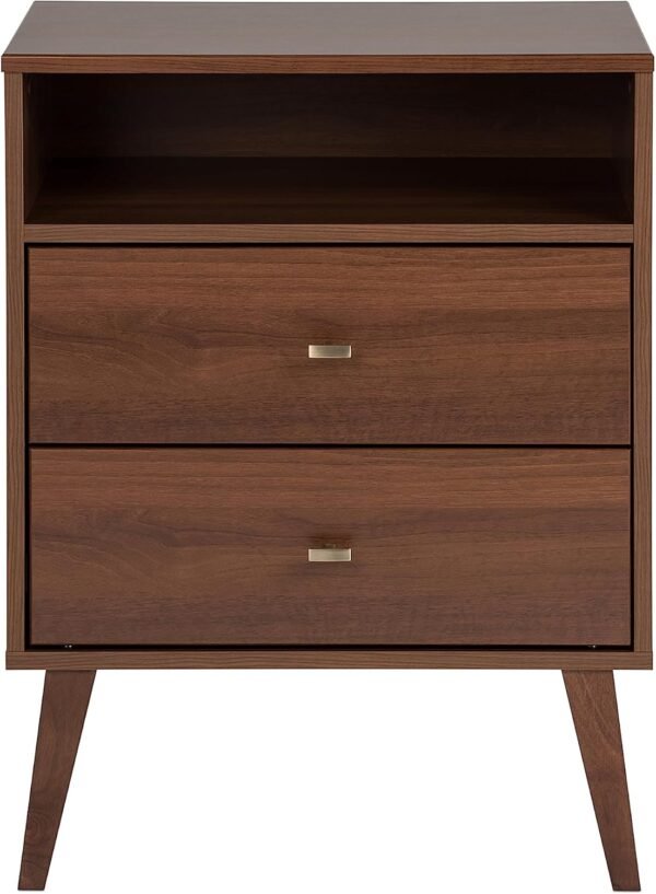 Prepac Milo 2-drawer Tall Nightstand with Open Shelf, Cherry - Image 4