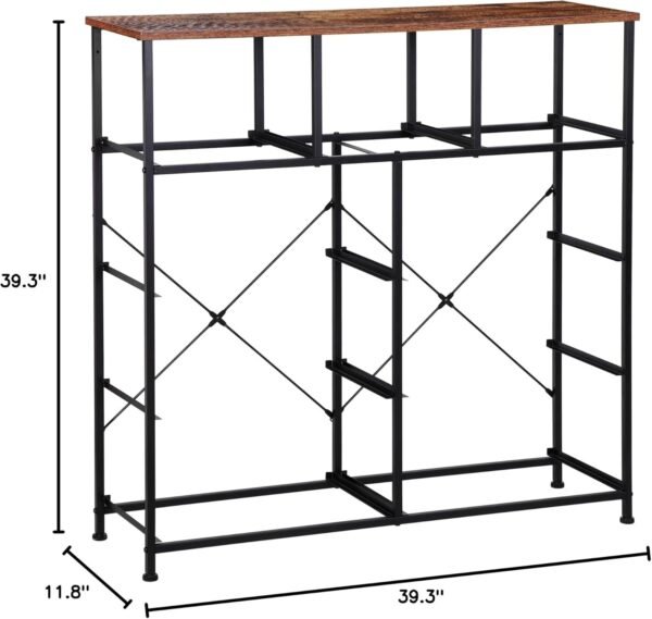 ZENY 9 Drawers Dresser, Fabric Storage Tower, Organizer Unit for Bedroom, Living Room, Hallway, Closet, Nursery, Tall Chest with Fabric Bins, Steel Frame, Wooden Top & Easy Pull Handle (Rustic Brown) - Image 3