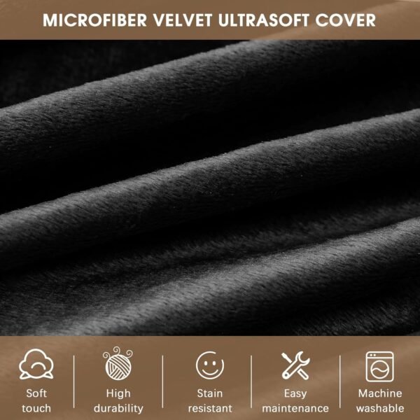 Bean Bag Chairs for Adults - Memory Foam Furniture BeanBag Chair - Kids/Teens Sofa with Soft Micro Fiber Cover - Round Fluffy Couch for Living Room Bedroom College Dorm - 3 ft, Carbon Black - Image 6