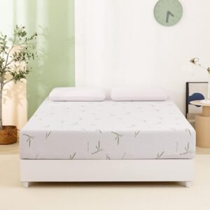 MUUEGM Twin XL Mattress 6 Inch, Memory Foam Mattress in a Box with Bamboo Cover, Green Tea Gel Infused for Pressure Relief, Medium Feels Mattress Twin XL Size, CertiPUR-US Certified