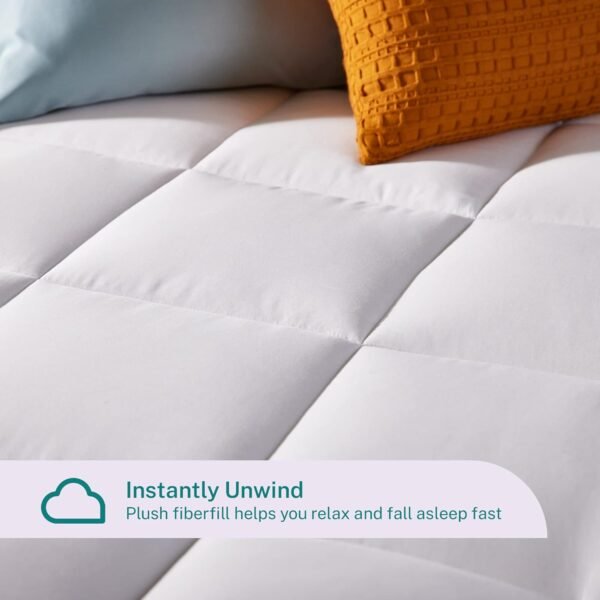 Sleep Innovations Dual Layer 4 Inch Memory Foam Mattress Topper, Queen Size, Medium Support, 2 Inch Cooling Gel Memory Foam Plus 2 Inch Pillow Top Cover - Image 5